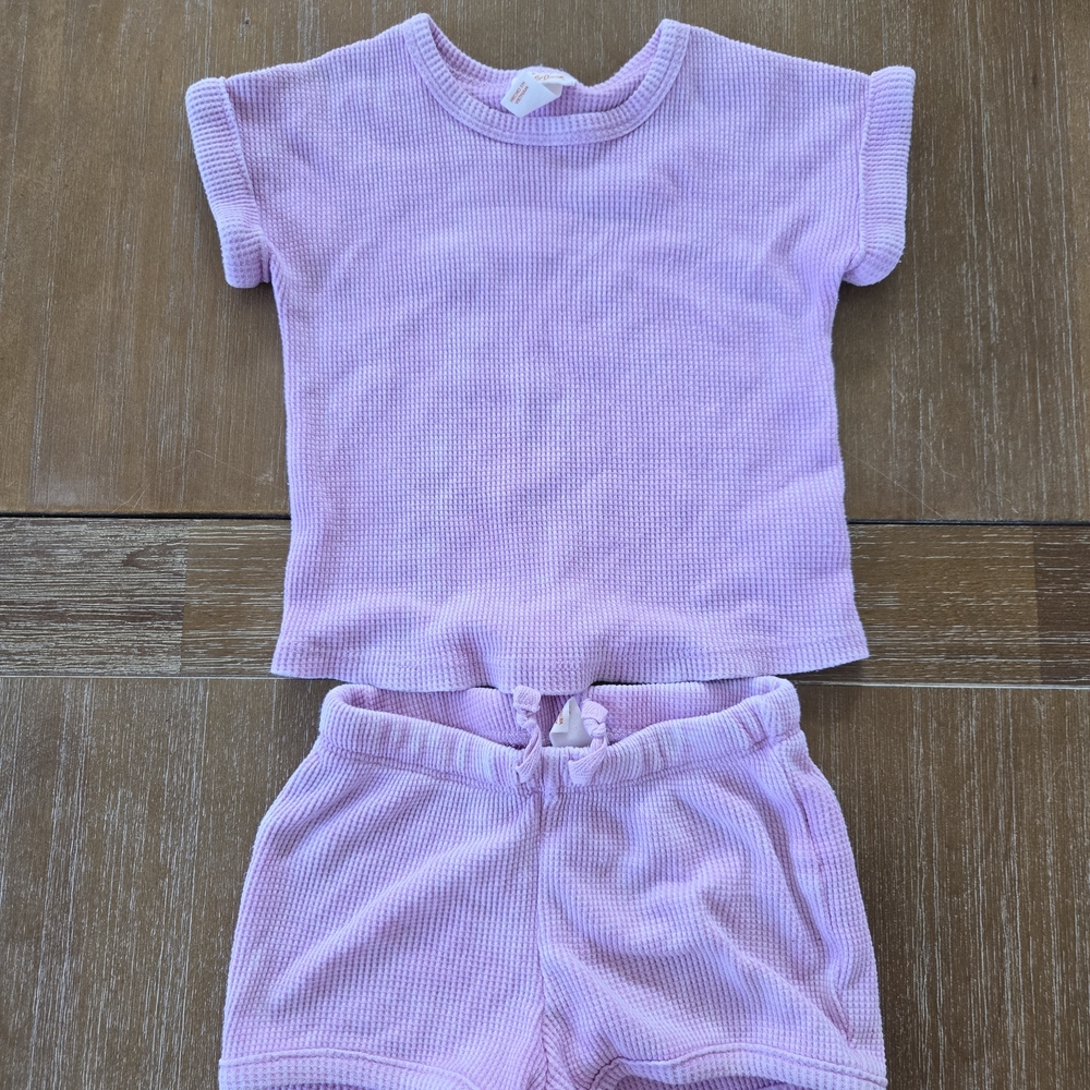 Cat & Jack Purple Ribbed Baby Outfit Bundle With 3 Piece Matching Set